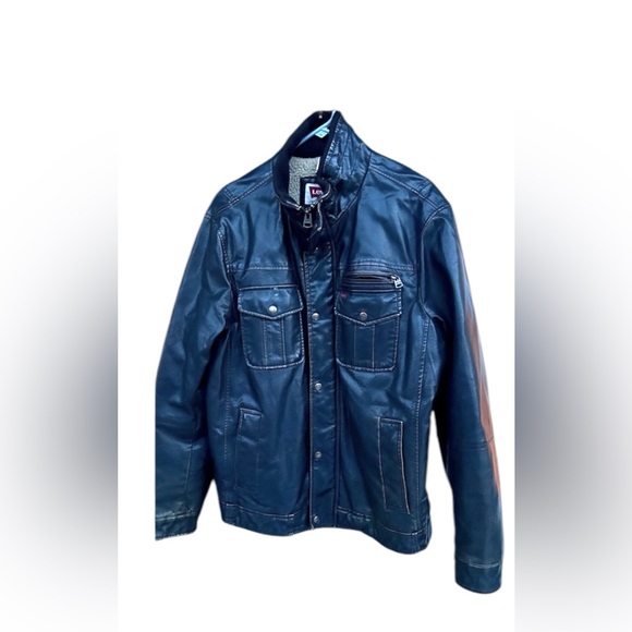 Levi's Brown Faux Leather & Sherpa Fleece Bomber Aviator Jacket Men's size L - Picture 1 of 8